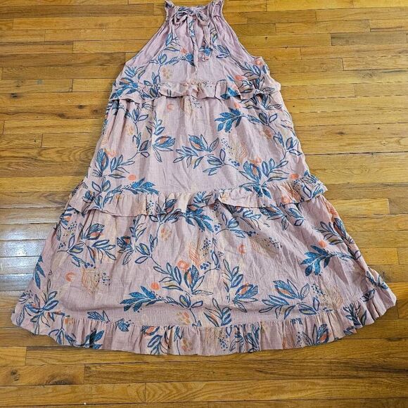 Free People Anita Tropical Printed Maxi Dress Size L Desert Rose Combo - Picture 8 of 11